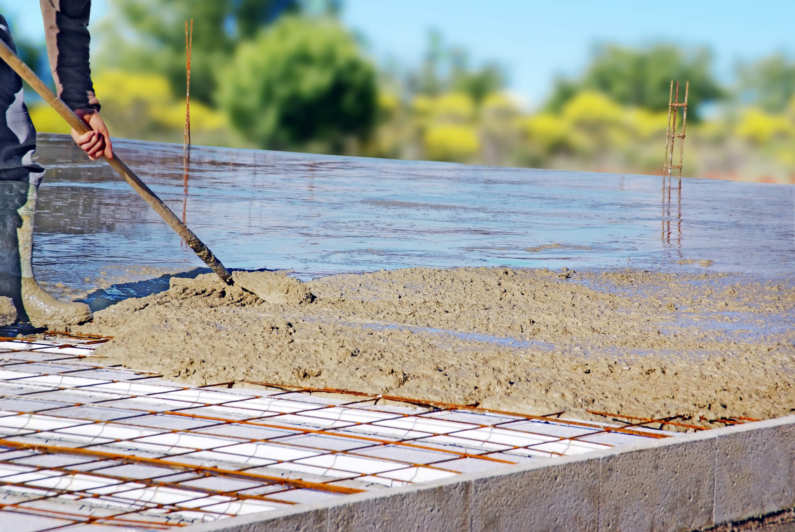 Working Laying Concrete